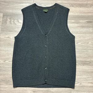 Eddie Bauer Grey Button Up Sweater Vest Size XL Grandpa Cottage Preppy Academia